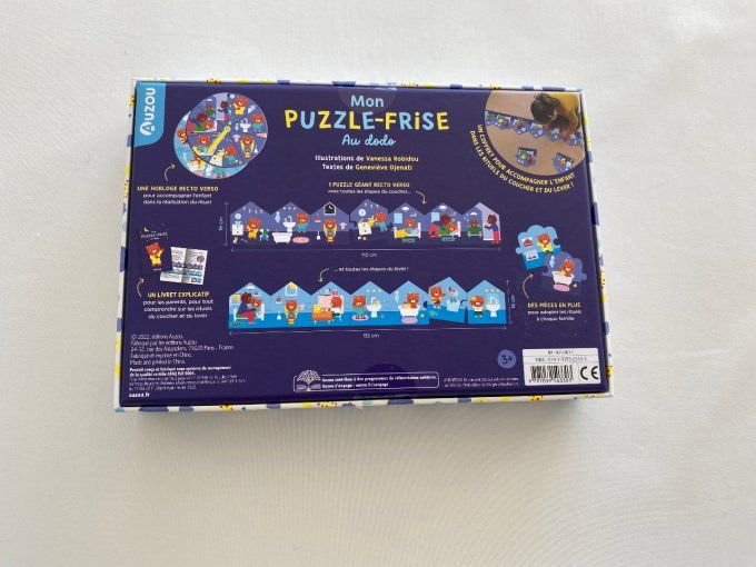 Mon puzzle-frise Au dodo (10 pièces recto verso) AUZOU d'occasion