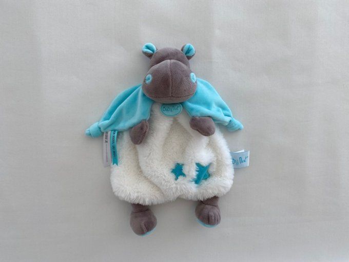 Doudou plat hippopotame Bazile bleu blanc étoiles BN0362 Baby Nat d'occasion