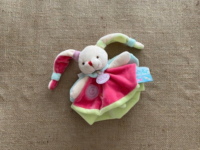 Doudou plat lapin gourmandise Les doudous câlins Baby Nat - Article Neuf