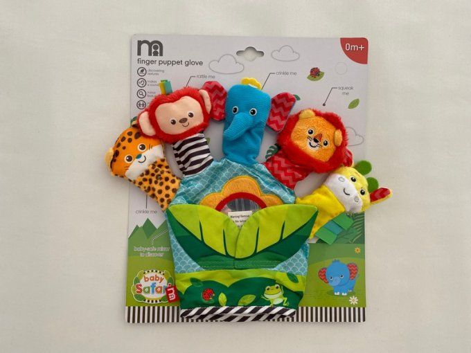 Gant marionnettes animaux de la jungle Baby Safari - Article Neuf