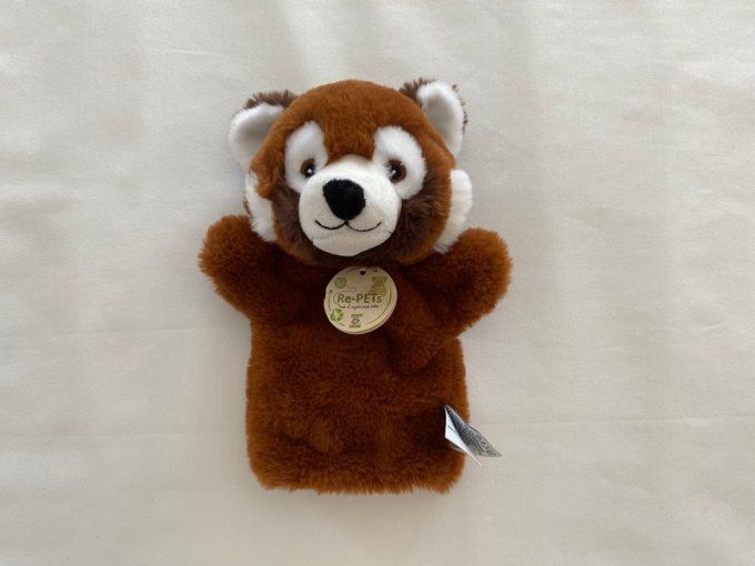 Doudou marionnette panda rouge Re-Pets - Article Neuf