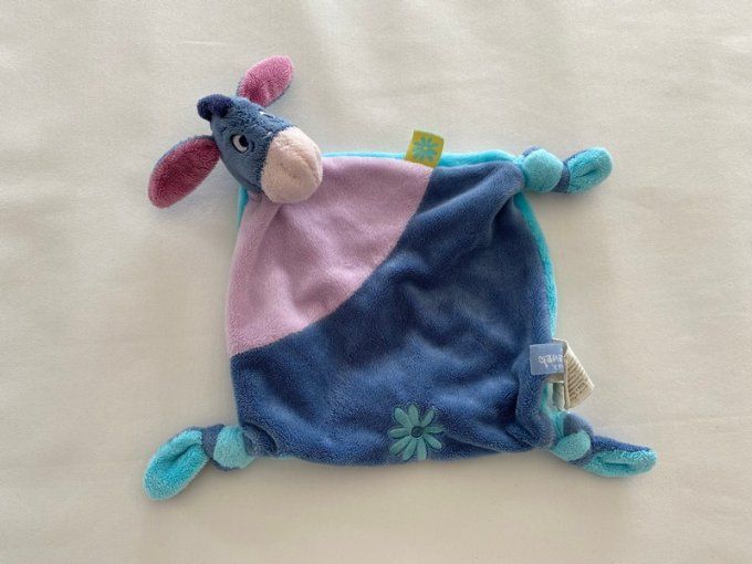 Doudou plat bourriquet bleu mauve Disney Nicotoy d'occasion