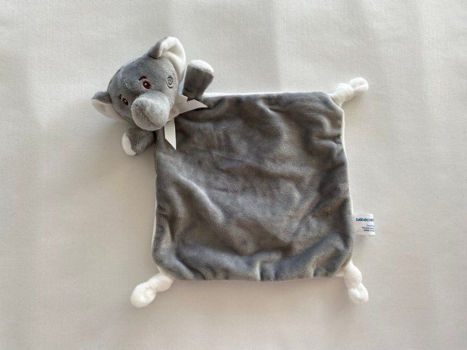 Doudou plat éléphant gris blanc Bébé Confort