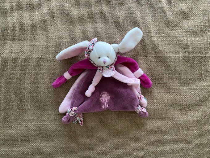 Doudou plat lapin Cerise rose violet DC2701 Doudou & Compagnie d'occasion