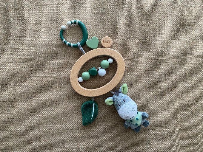 Mobile de poussette jouet d'éveil pour bébé bois et silicone Hipp Eichhorn d'occasion