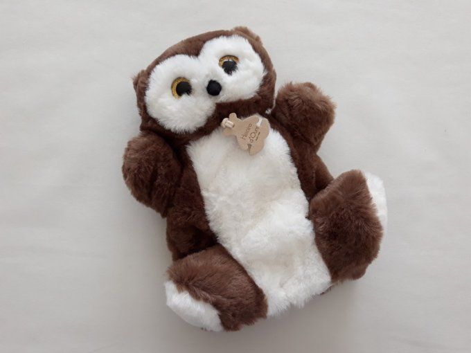 Doudou marionnette chouette hibou Histoire d'ours - Article Neuf