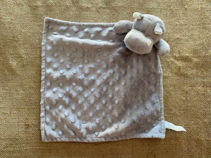 Doudou plat hippopotame gris La Galleria d'occasion