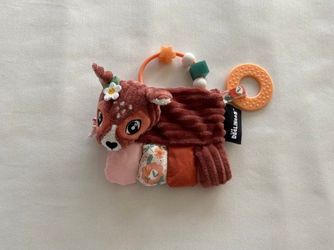 Doudou hochet d'activités Mélimélos la biche Les Deglingos d'occasion