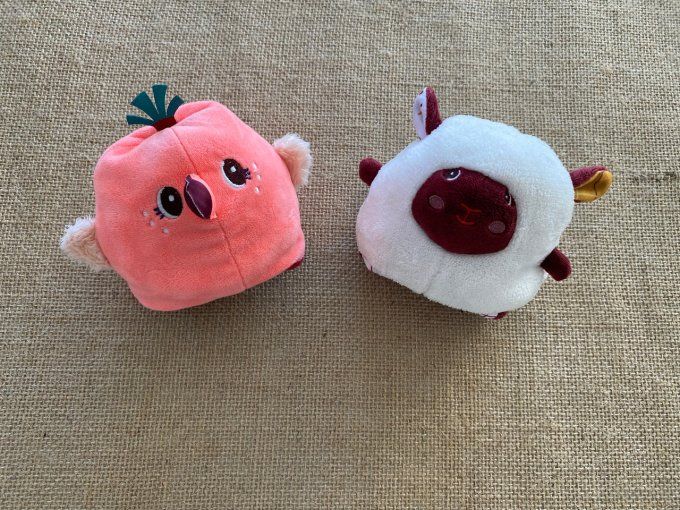 Mini peluches réversibles Rosalie et Georges Lilliputiens d'occasion (lot de 2) 