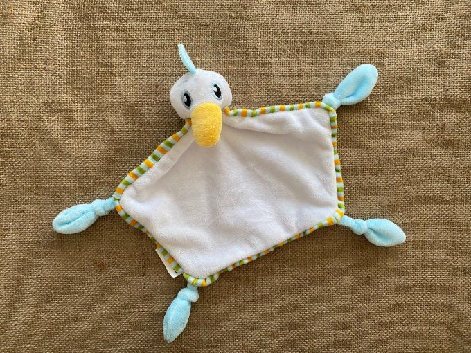 Doudou plat canard oiseau blanc Lufthansa d'occasion