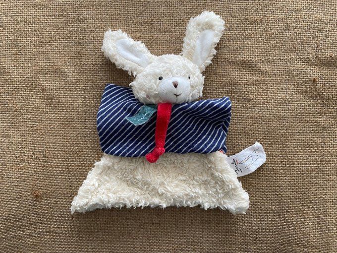 Doudou plat lapin marin en coton bio MaÏlou d'occasion