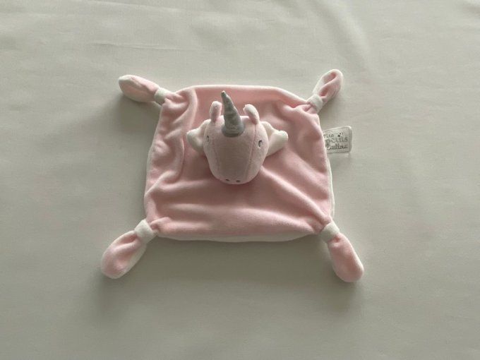 Doudou plat licorne rose Mes petits cailloux d'occasion