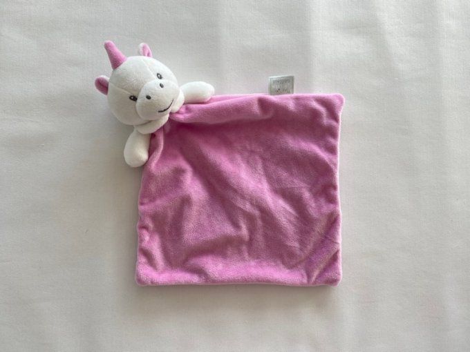 Doudou plat licorne rose fushia Mes petits cailloux d'occasion