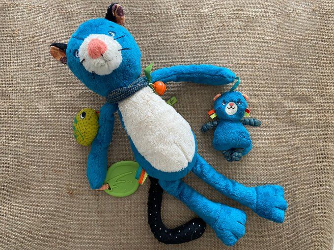 Doudou plat chat étoiles abracadachat Orchestra Premaman d'occasion