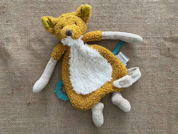 Doudou plat renard brun blanc le voyage d'Olga Moulin Roty d'occasion