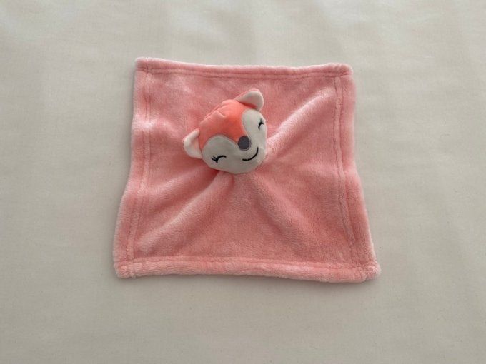 Doudou plat biche rose et blanche Nanjing - Article Neuf