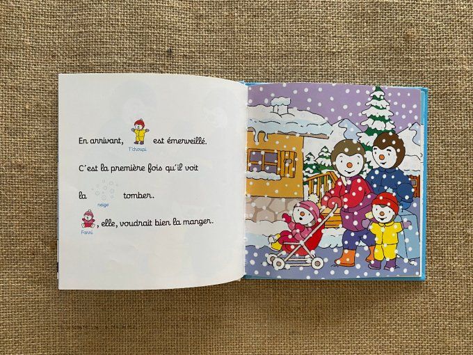 Livre T'choupi à la neige Nathan d'occasion