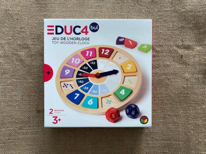 Jeu de l'horloge en bois Educabul Oxybul d"occasion