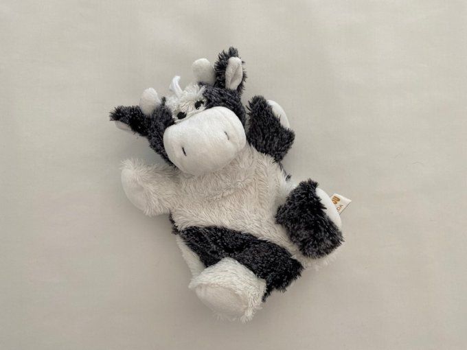 Peluche marionnette vache blanc gris Rodadou Roda d'occasion