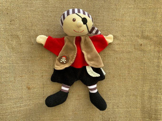 Doudou marionnette pirate rouge noir brun Sterntaler d'occasion