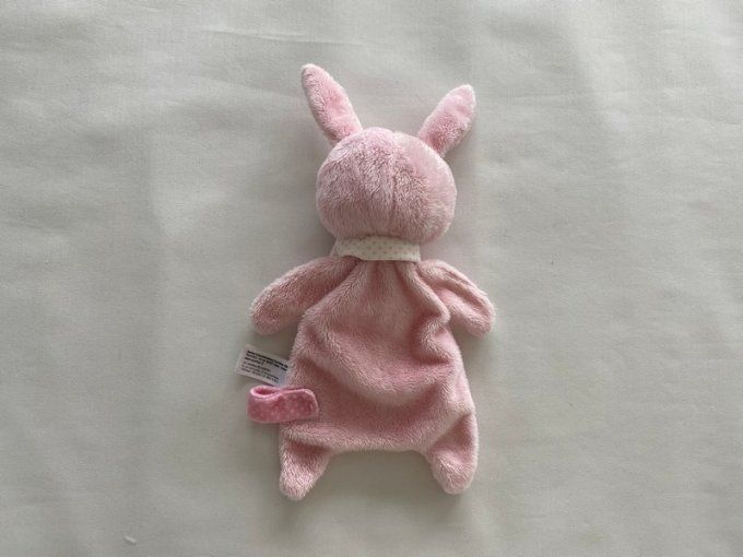 Doudou plat lapin rose blanc Tex Baby d'occasion 