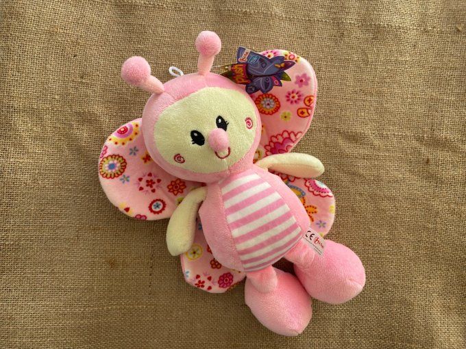 Peluche doudou papillon Plush 28 cm Toi-toys - Article Neuf