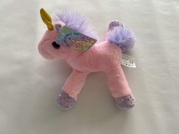 Peluche licorne rose et mauve - Article Neuf