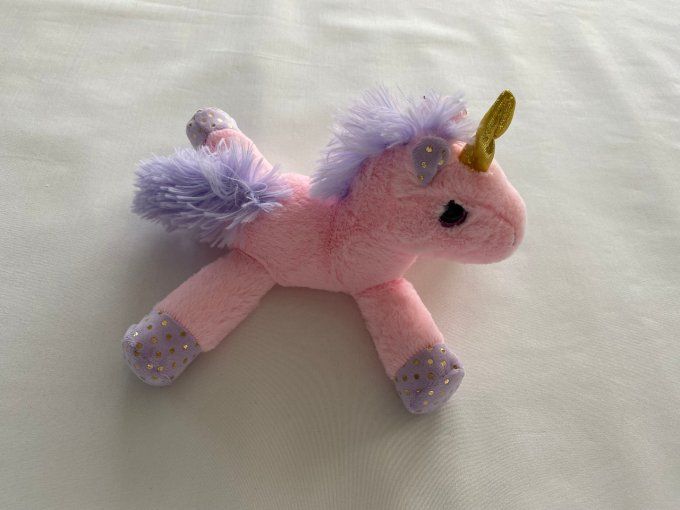 Peluche licorne rose et mauve - Article Neuf