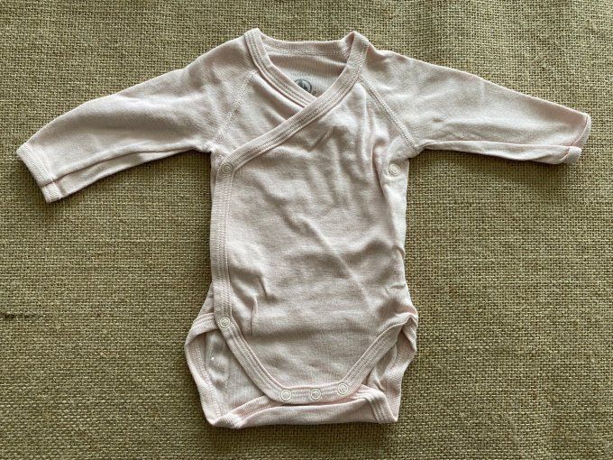Bodie manches longues rose 1 mois Petit Bateau d'occasion